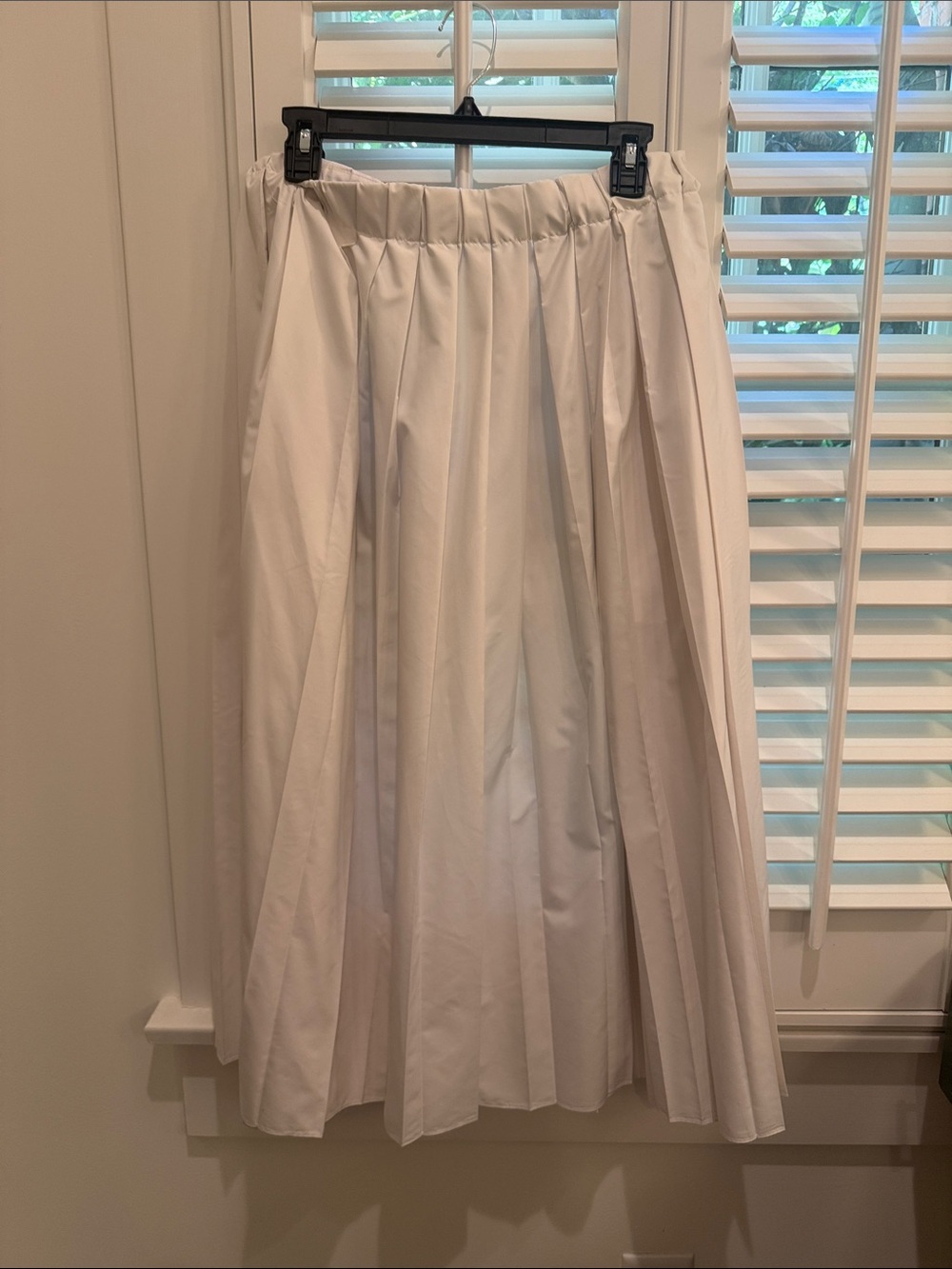 TIBI White Pleated Midi Skirt - Classic Women's Skirt